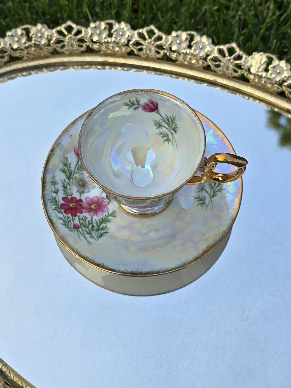 Ucacgo October Cosmo Vintage Teacup And Saucer Set